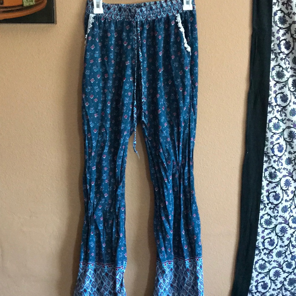 Teal flare leg pants